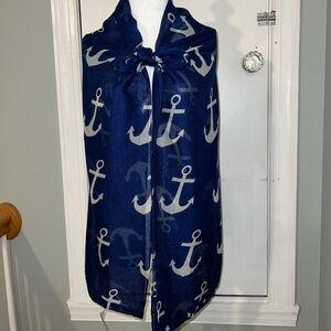 Navy & White Anchor Infinity Scarf/Wrap NWT